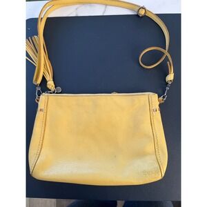 The Sak‎ Yellow Leather Crossbody Bag with Tassel Accent